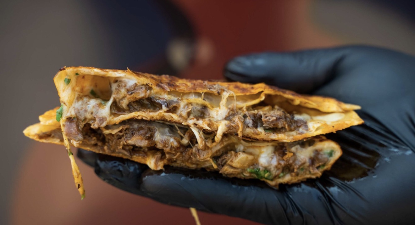 Birria quesadilla with tender beef and melted cheese